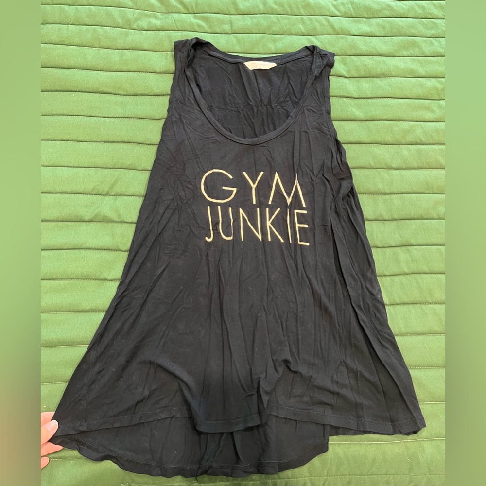 ⚫️Gym Junkie Women's Black Tank Top